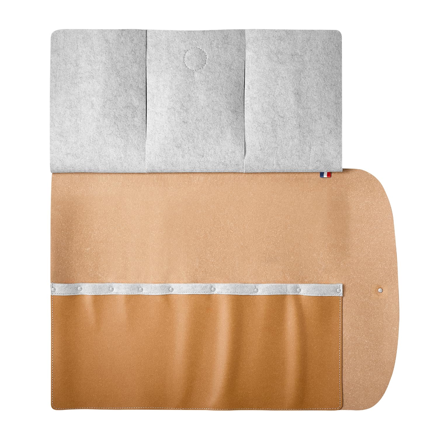 OPINEL 8 Slot Recycled Leather Knife Roll, Fits up to 8 Chef Knives, Made in France - Image 3