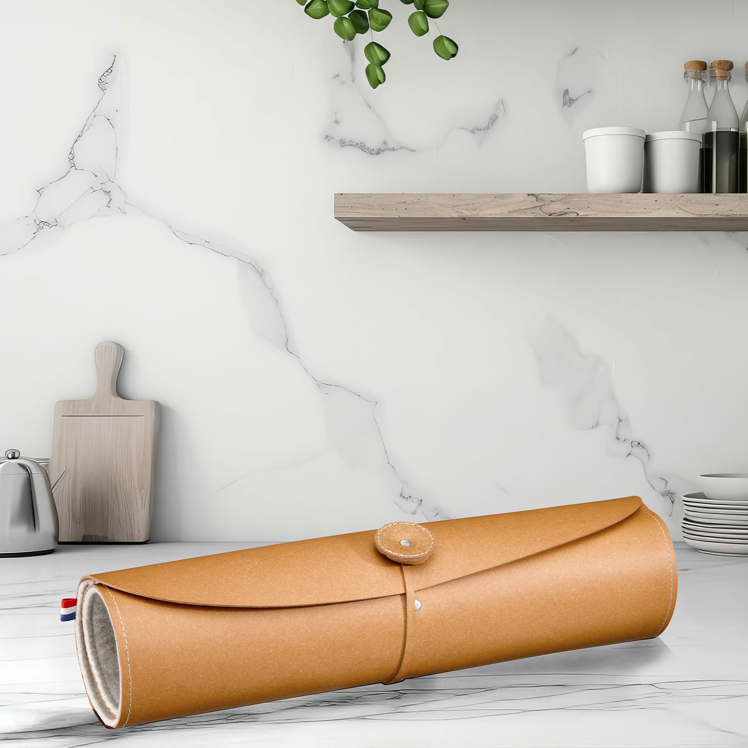 OPINEL 8 Slot Recycled Leather Knife Roll, Fits up to 8 Chef Knives, Made in France - Image 8