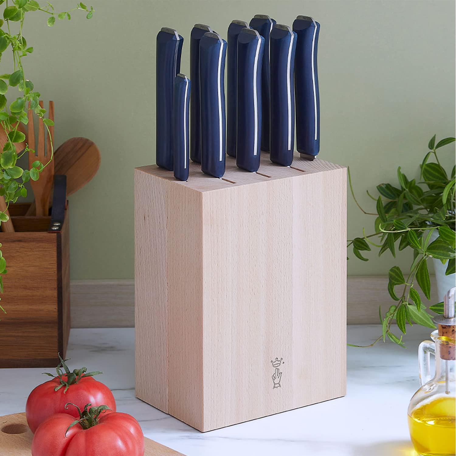 OPINEL - Beech Wood Knife Storage Block - Simple and elegant design - Your kitchen knives always at hand and protected - For 9 knives - Image 4