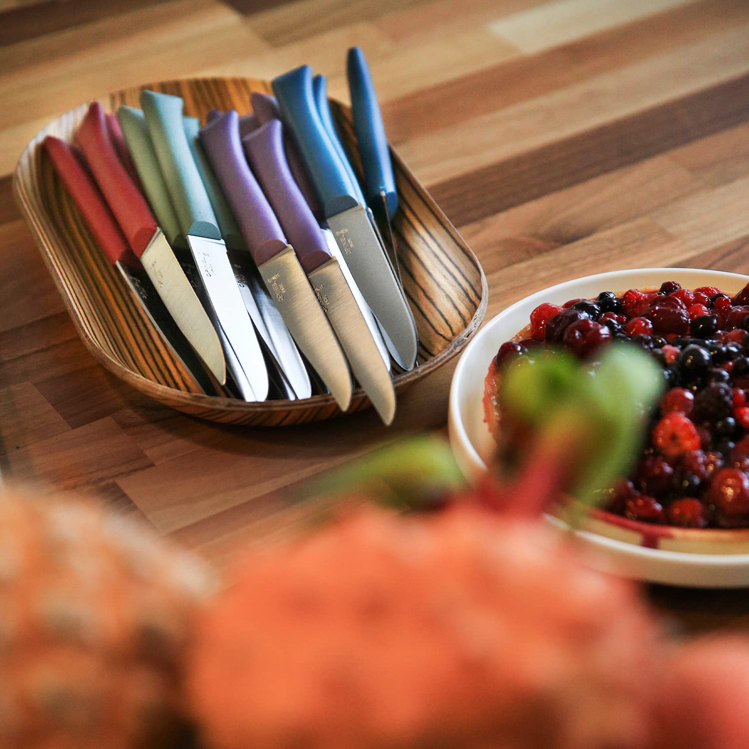 OPINEL Bon Appetit + Table Knives, 4 Piece Set Steak Knives, High Carbon Steel Dinner Knives for Parties, Entertaining, or Everyday Use, Polymer Handles, Dishwasher Safe, Made in France (Glam) - Image 7