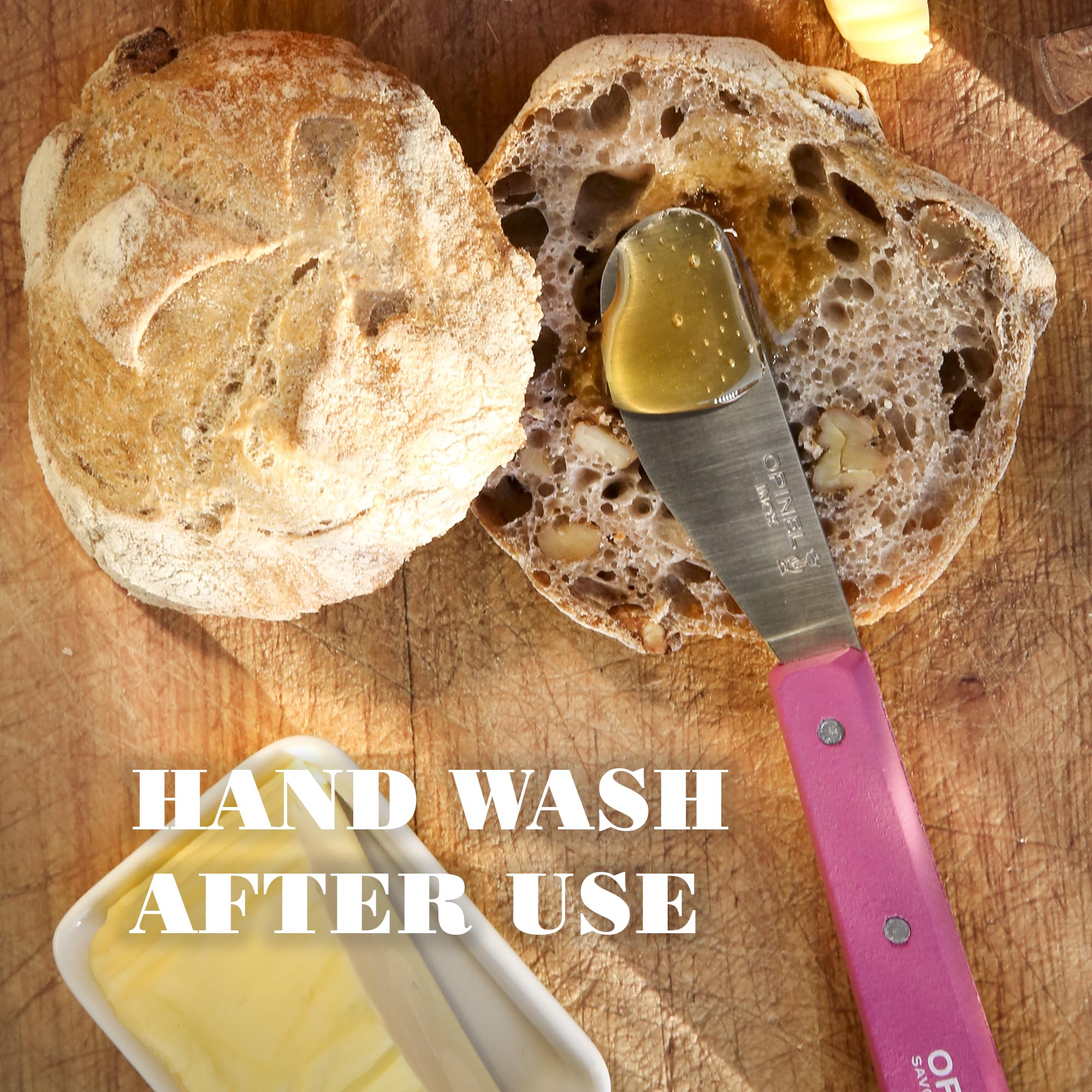 OPINEL Essential No.117 Spreading + Butter Knife, Painted Hornbeam Wood Handles, Made in France (Natural) - Image 5