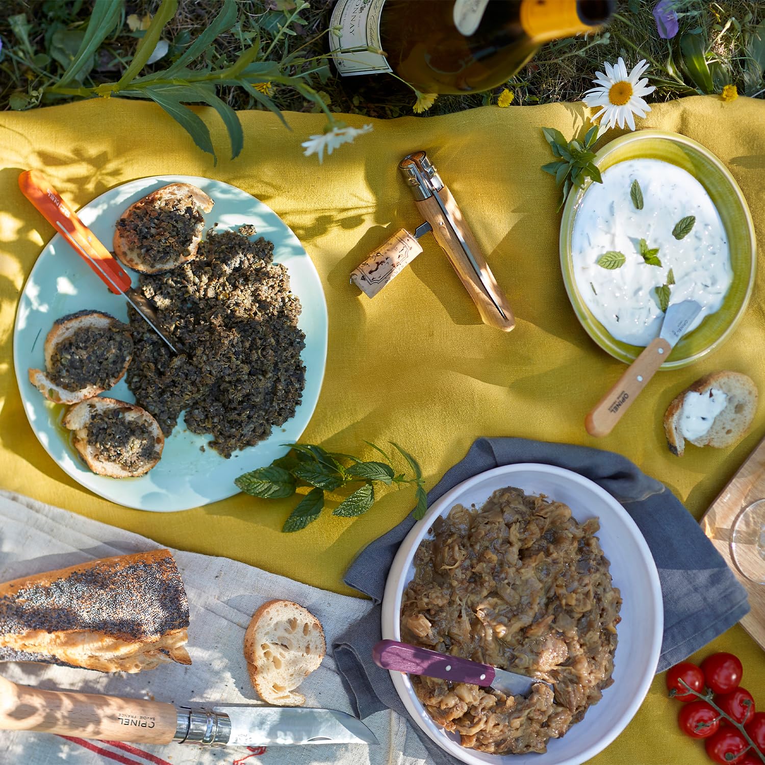 OPINEL Essential No.117 Spreading + Butter Knife, Painted Hornbeam Wood Handles, Made in France (Natural) - Image 9