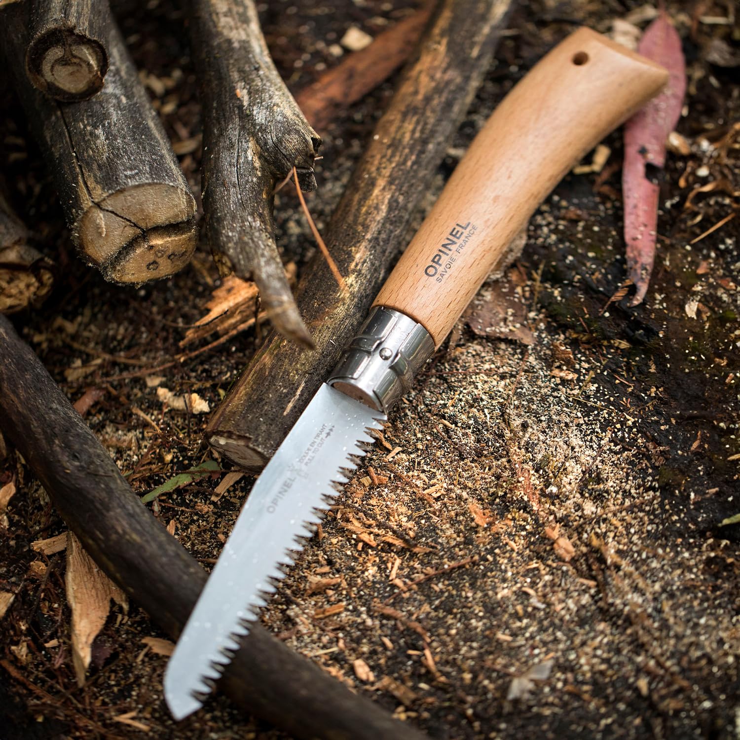 Opinel Folding Saw - Gardening and Camping Folding Carbon Steel Saw with Beechwood Handle - Image 4
