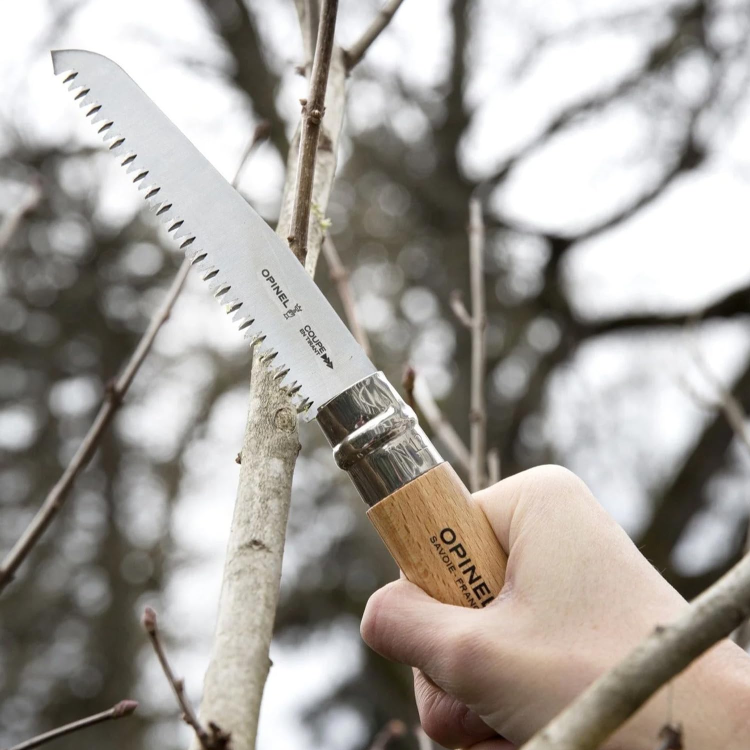 Opinel Folding Saw - Gardening and Camping Folding Carbon Steel Saw with Beechwood Handle - Image 8