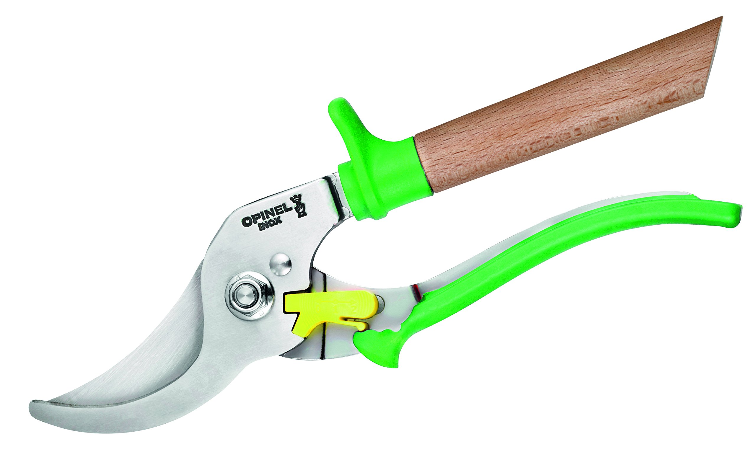 Opinel Hand Pruning Shears with non-slip beech wood handle perfect for bypass trimmers, garden, hedge, lawn clippers or hand scissors with stainless steel blade (Green) - Image 4