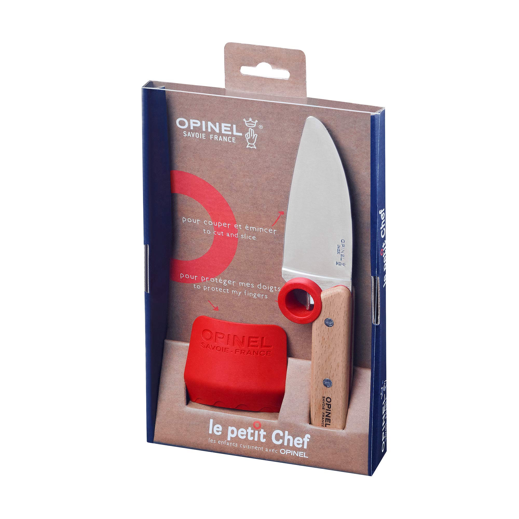 Opinel Le Petit Chef Knife Set, Chef Knife with Rounded Tip, Fingers Guard, For Children, Teaching Food Prep and Kitchen Safety, 2 Piece Set, Made in France - Image 8