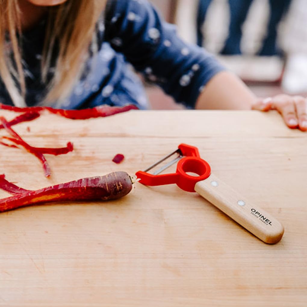 Opinel Le Petit Chef Peeler For Children and Teaching Food Prep and Kitchen Safety, Made in France - Image 7