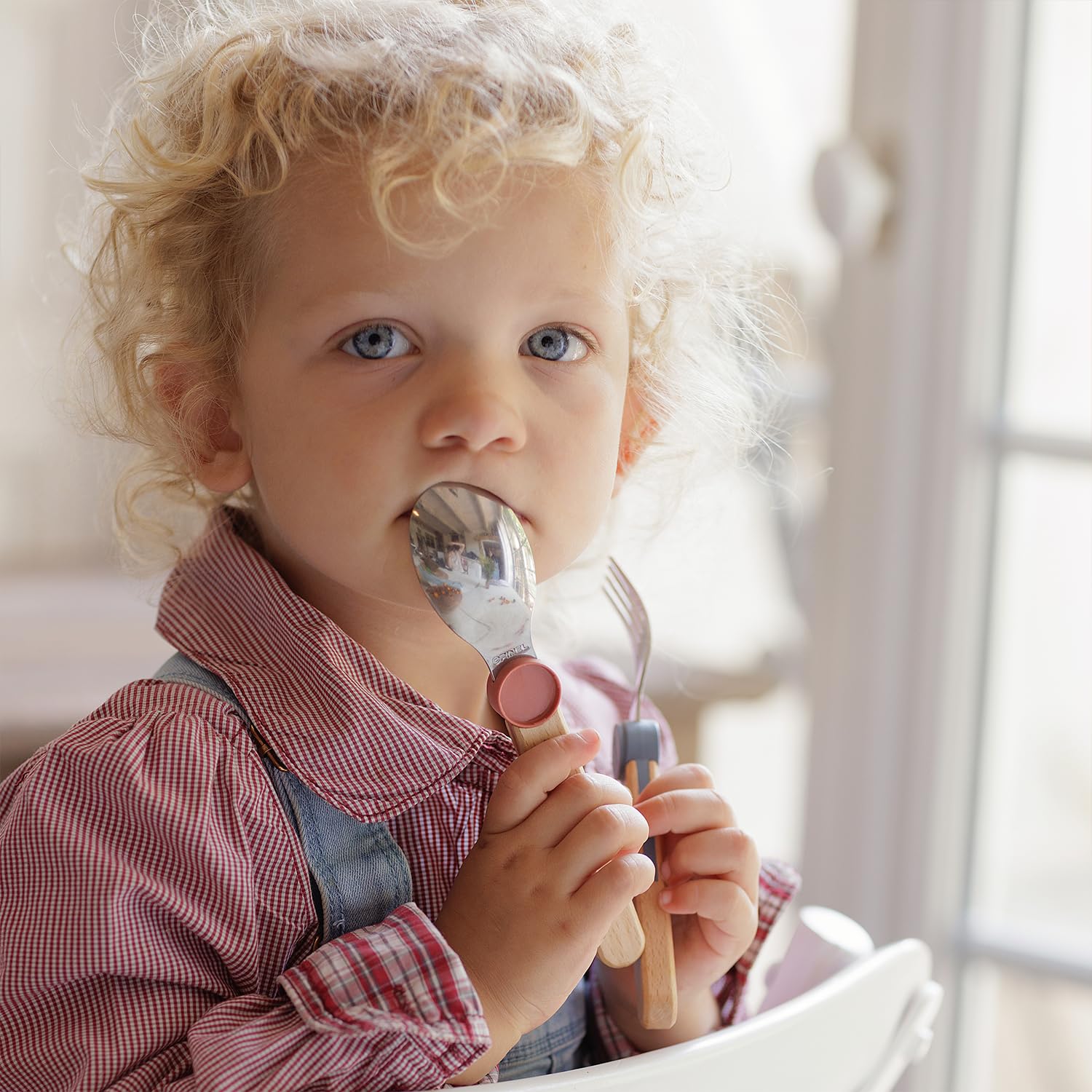 Opinel Le Petit Gourmet – 3 Piece Children’s Cutlery Set, Rounded Dull Knife, Spoon, Fork, Supports Independence at Every Meal, Montessori Tools Made in France (Olive) - Image 11