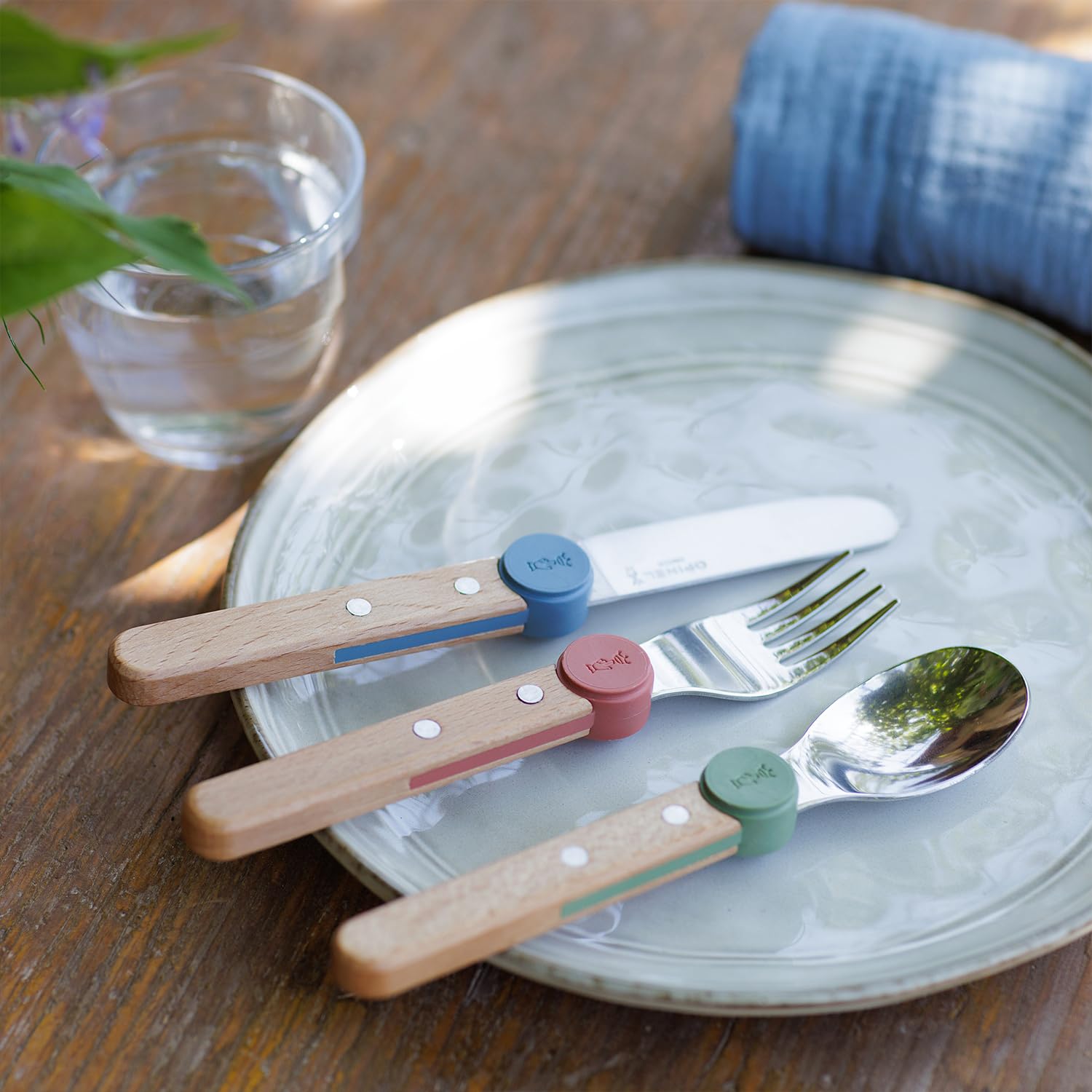 Opinel Le Petit Gourmet – 3 Piece Children’s Cutlery Set, Rounded Dull Knife, Spoon, Fork, Supports Independence at Every Meal, Montessori Tools Made in France (Olive) - Image 12