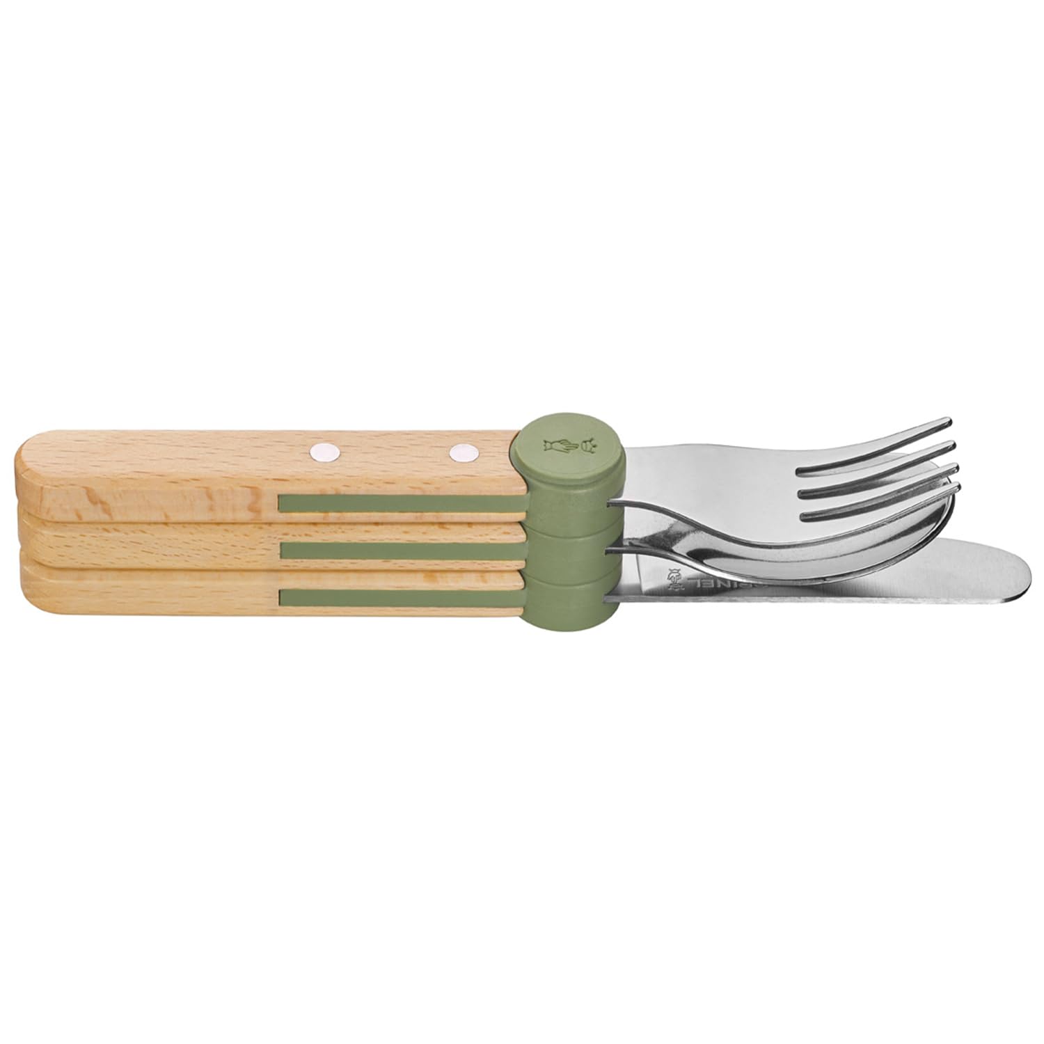 Opinel Le Petit Gourmet – 3 Piece Children’s Cutlery Set, Rounded Dull Knife, Spoon, Fork, Supports Independence at Every Meal, Montessori Tools Made in France (Olive) - Image 18