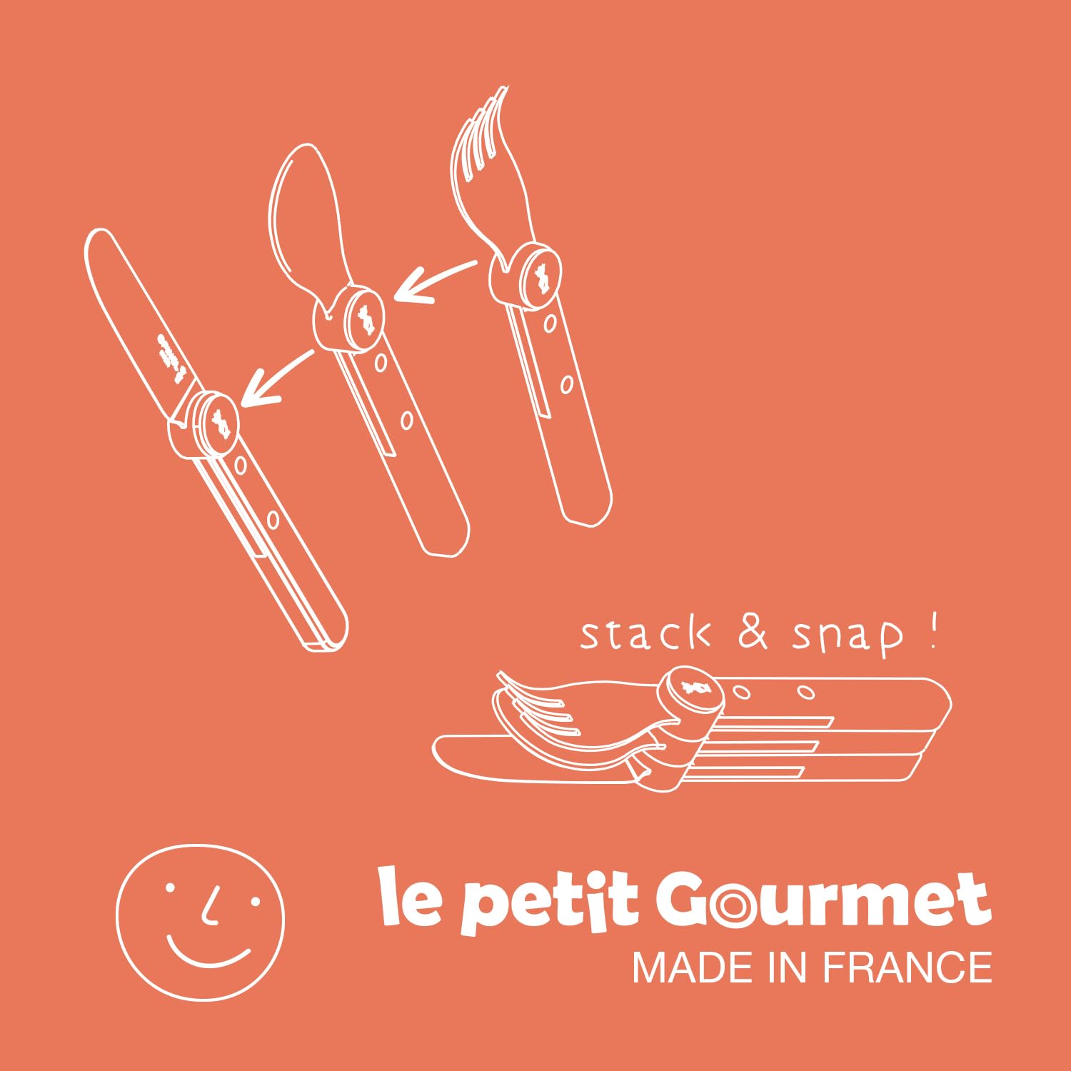 Opinel Le Petit Gourmet – 3 Piece Children’s Cutlery Set, Rounded Dull Knife, Spoon, Fork, Supports Independence at Every Meal, Montessori Tools Made in France (Olive) - Image 3