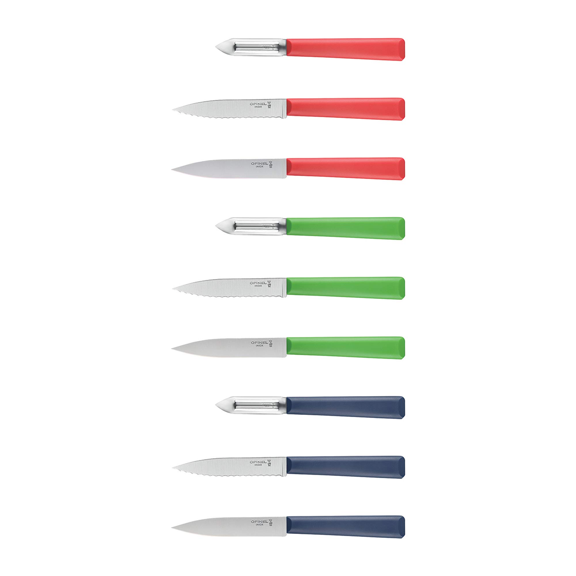 Opinel Les Essentials+ No. 313 Serrated Paring Knife, Corrosion Resistant + Dishwasher Safe, Made in France, Red - Image 3