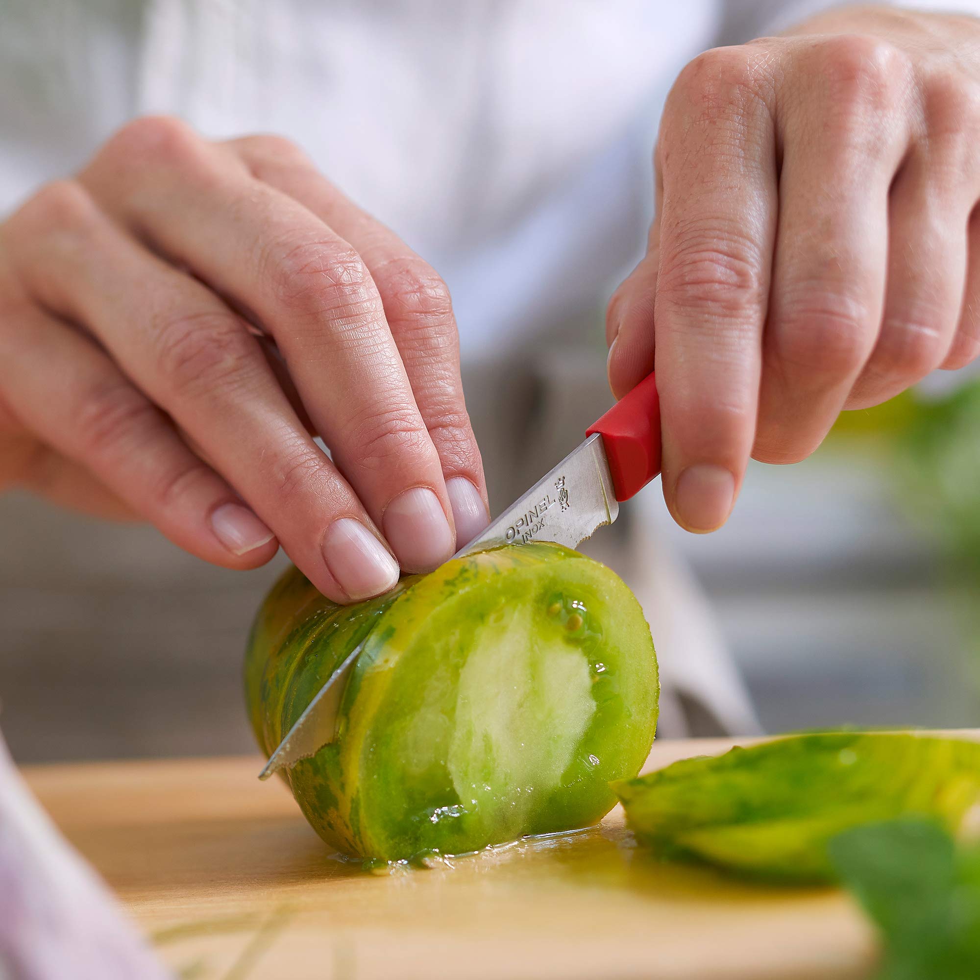 Opinel Les Essentials+ No. 313 Serrated Paring Knife, Corrosion Resistant + Dishwasher Safe, Made in France, Red - Image 7