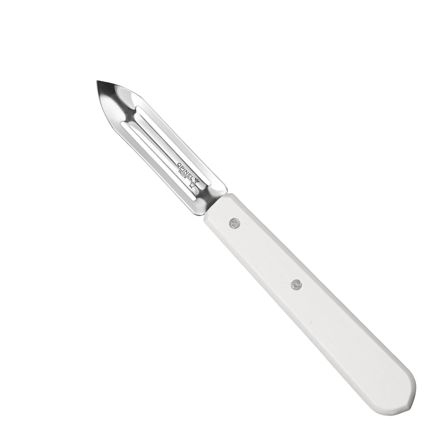 OPINEL Les Essentials - Small Kitchen 4 Piece Knife Set - Paring, Serrated, Peeler, Vegetable Knife, Corrosion Resistant High Carbon Steel, Made in France (Art Deco) - Image 7