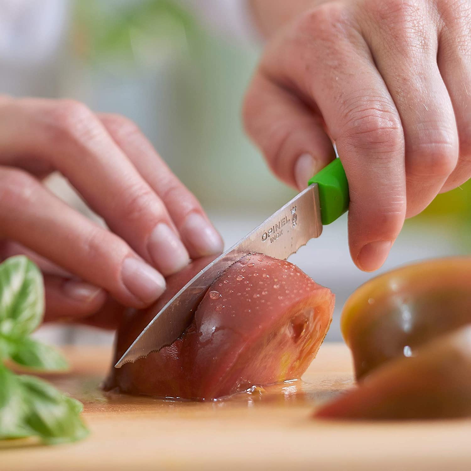 OPINEL Les Essentials+ Small Kitchen Prep 3 Piece Knife Set - Paring Knife, Serrated Knife, Peeler, Corrosion Resistant + Dishwasher Safe, Made in France - Image 9