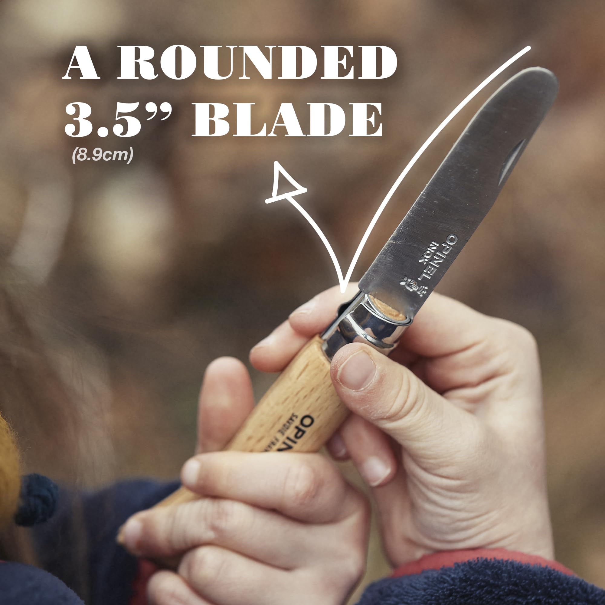 Opinel My First Opinel No.7 Stainless Steel Children’s Folding Pocket Knife with Safety Rounded Tip - Image 3