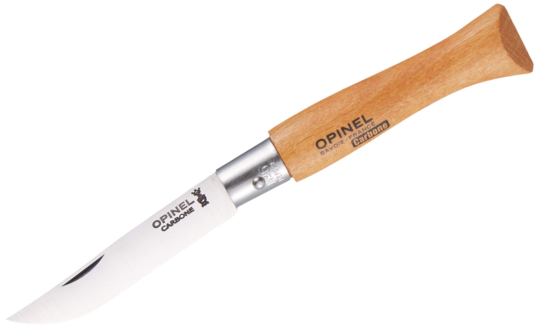 Opinel No. 02 Carbone - Carbon Steel Folding Pocket Knife, Beechwood Handle, Iconic Simple Design, Non-Locking, Made in France since 1890 - Image 4
