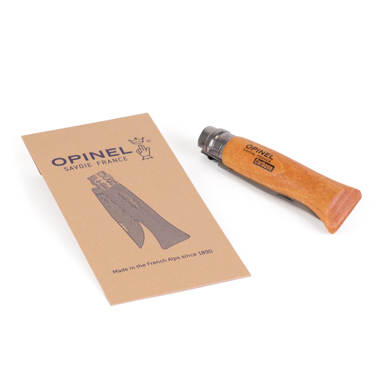 Opinel No. 08 Carbone - Carbon Steel Folding Pocket Knife, Beechwood Handle, 3.28 in Blade, Virobloc Safety Locking Collar, Made in France - Image 12