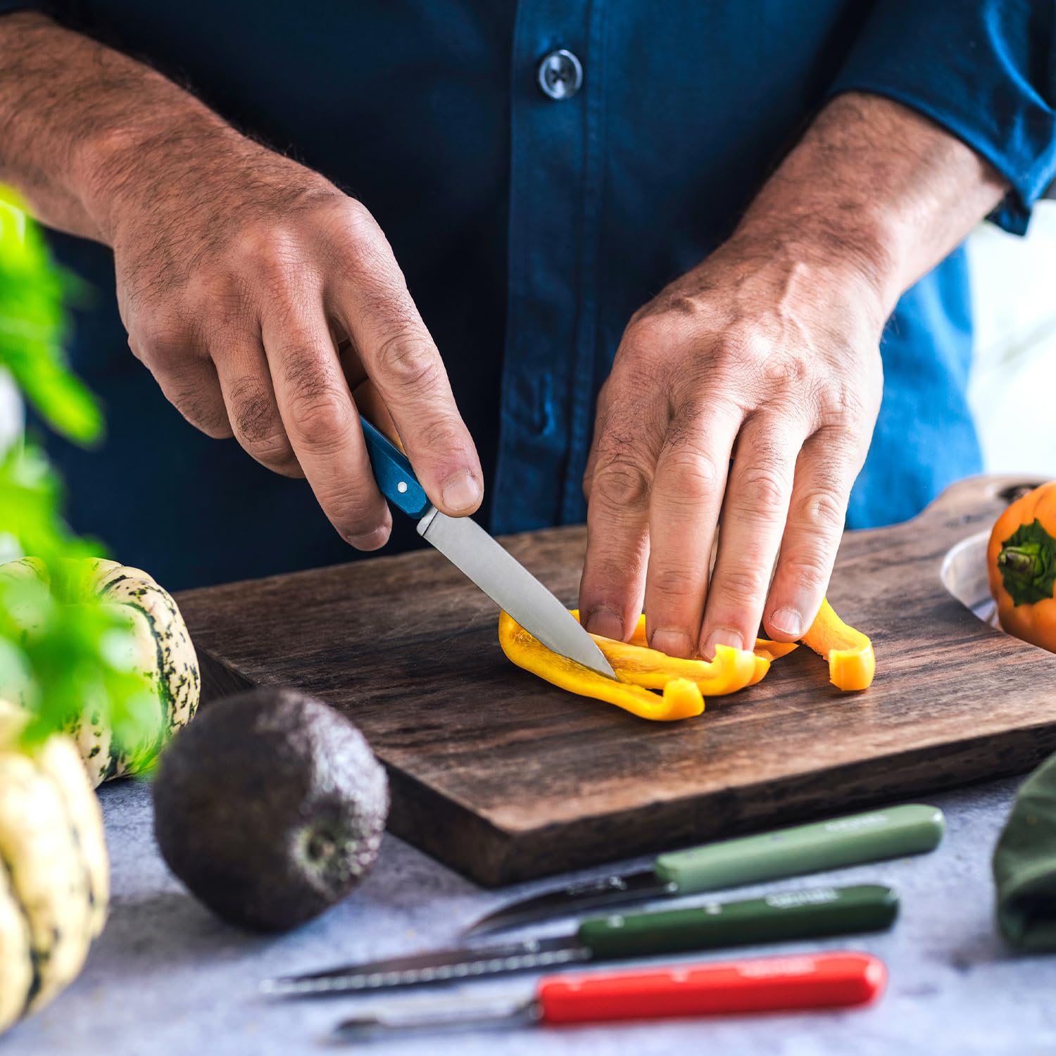 Opinel No. 112 Paring Knives Box Set, 4 Piece Paring Knife Set, High Carbon Steel for Chopping, Peeling, Slicing, Trimming, Painted Hornbeam Handles, Made in France (Classic), One Size, (001233) - Image 13