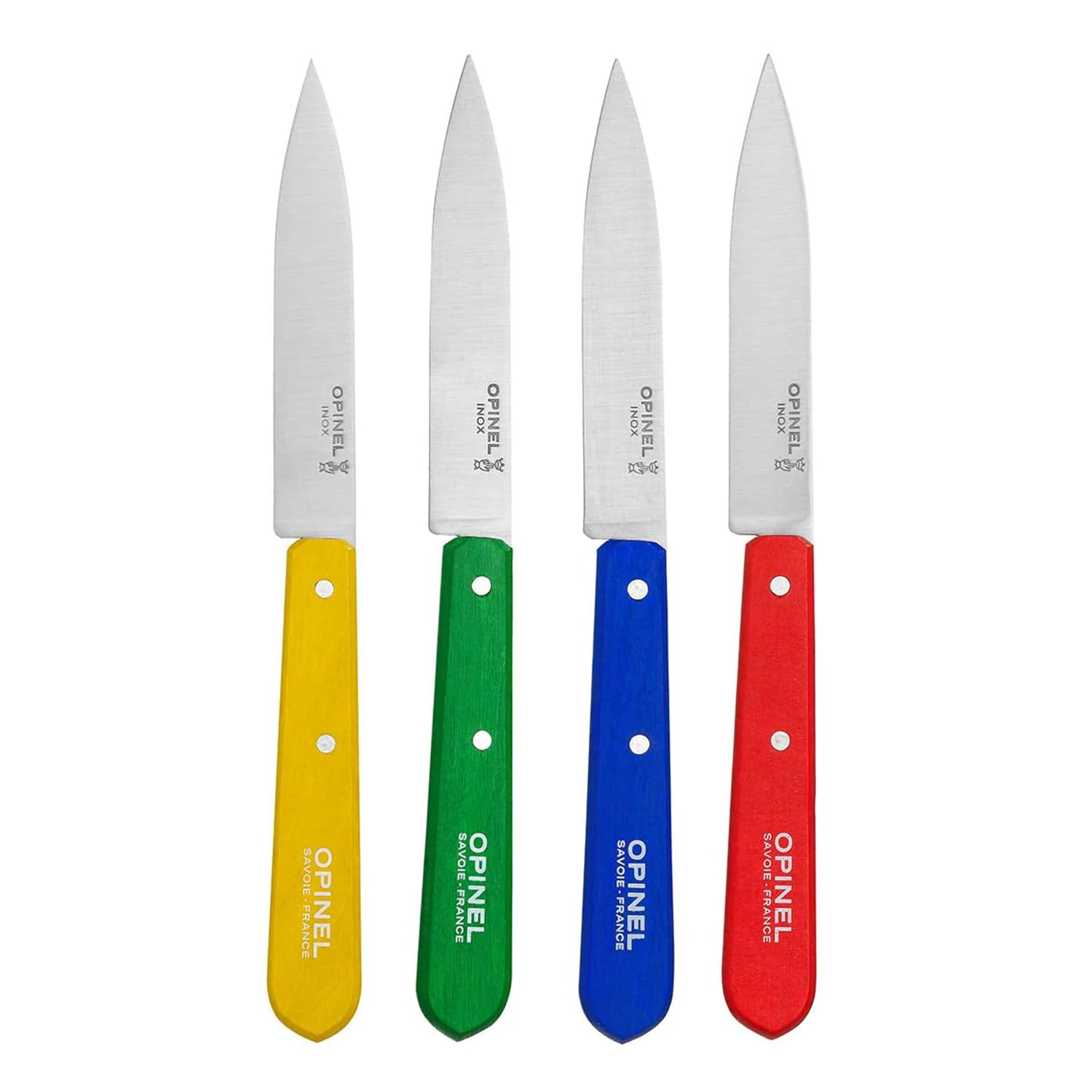 Opinel No. 112 Paring Knives Box Set, 4 Piece Paring Knife Set, High Carbon Steel for Chopping, Peeling, Slicing, Trimming, Painted Hornbeam Handles, Made in France (Classic), One Size, (001233) - Image 3