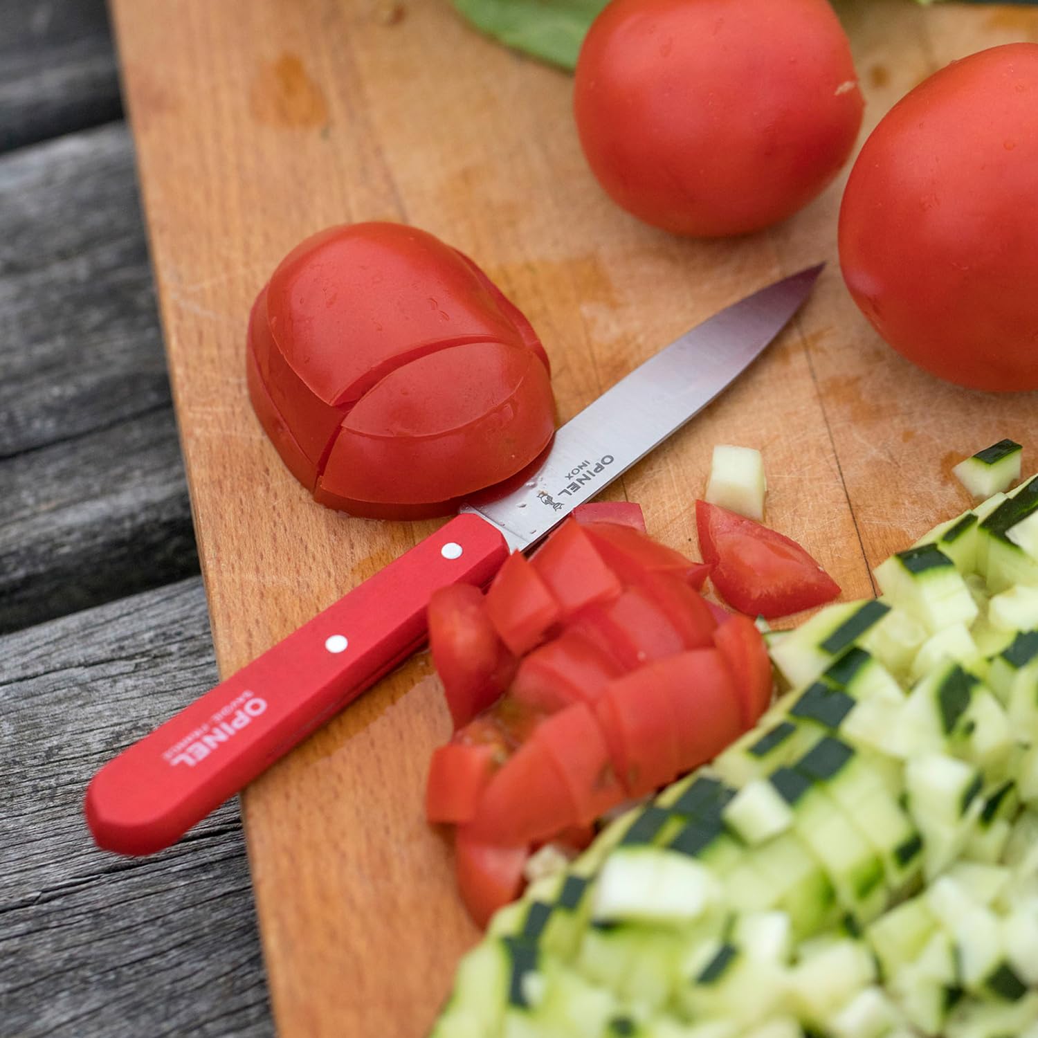 Opinel No. 112 Paring Knives Box Set, 4 Piece Paring Knife Set, High Carbon Steel for Chopping, Peeling, Slicing, Trimming, Painted Hornbeam Handles, Made in France (Classic), One Size, (001233) - Image 4