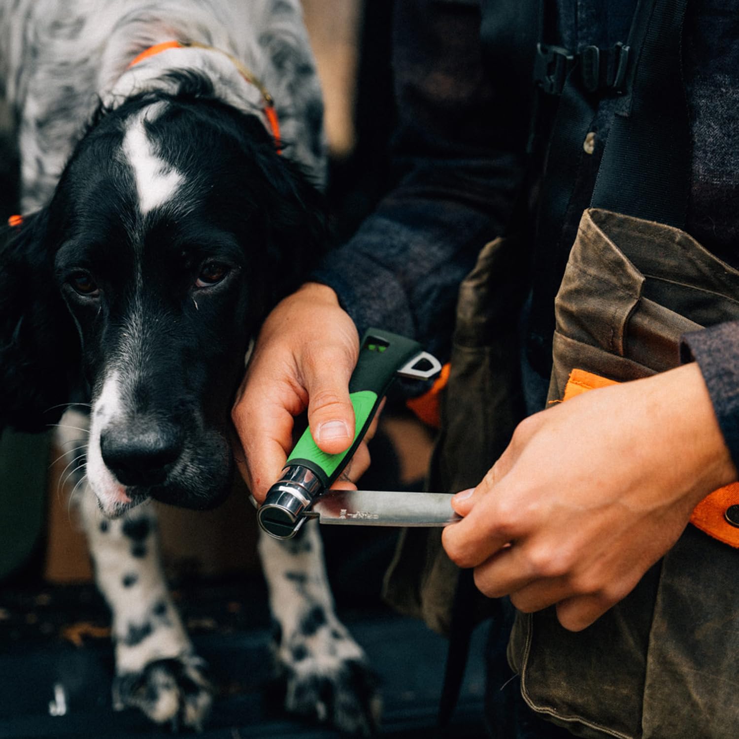 OPINEL No.12 Explore with Tick Remover, Bushcraft Survival Outdoor Camping Knife, Integrated Whistle, Cutting Hook, Made in France (Green) - Image 5