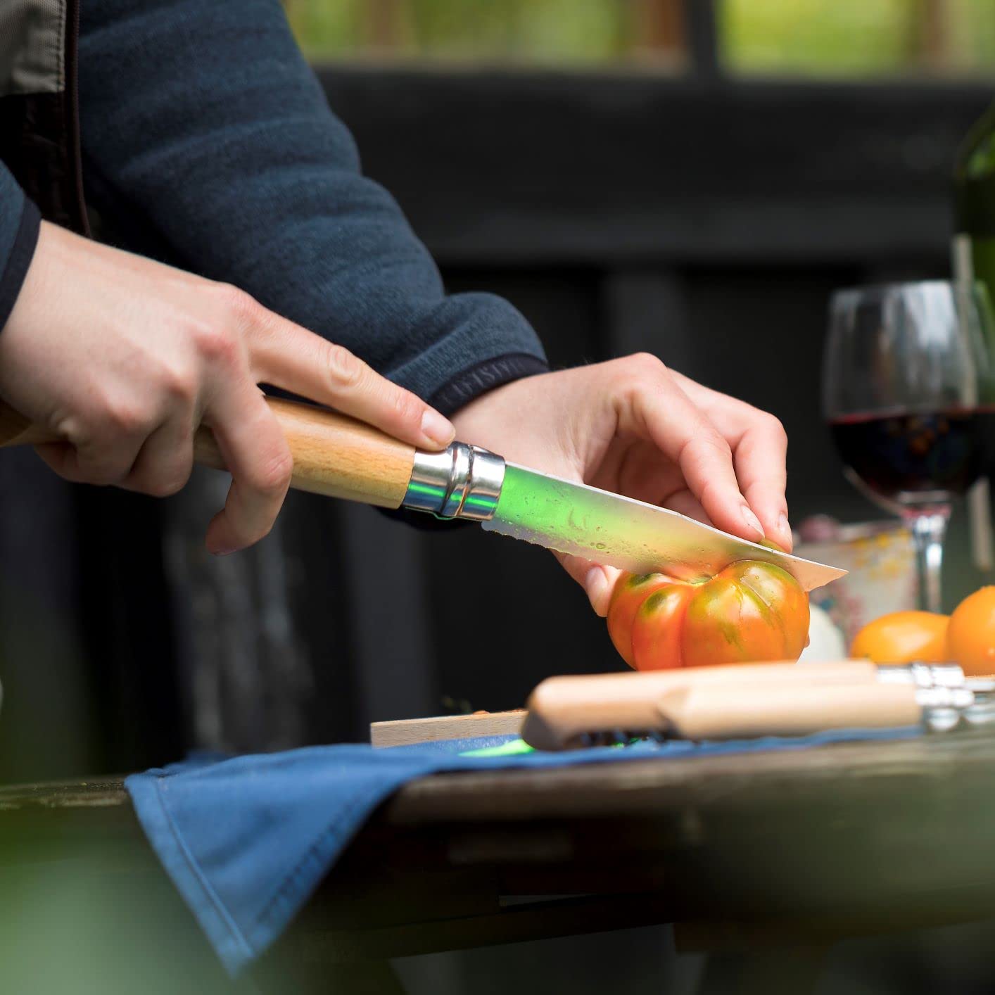 Opinel No.12 Serrated Blade Folding Knife and Kitchen Tool - Outdoor Camp Kitchen Folding Knife - Image 7