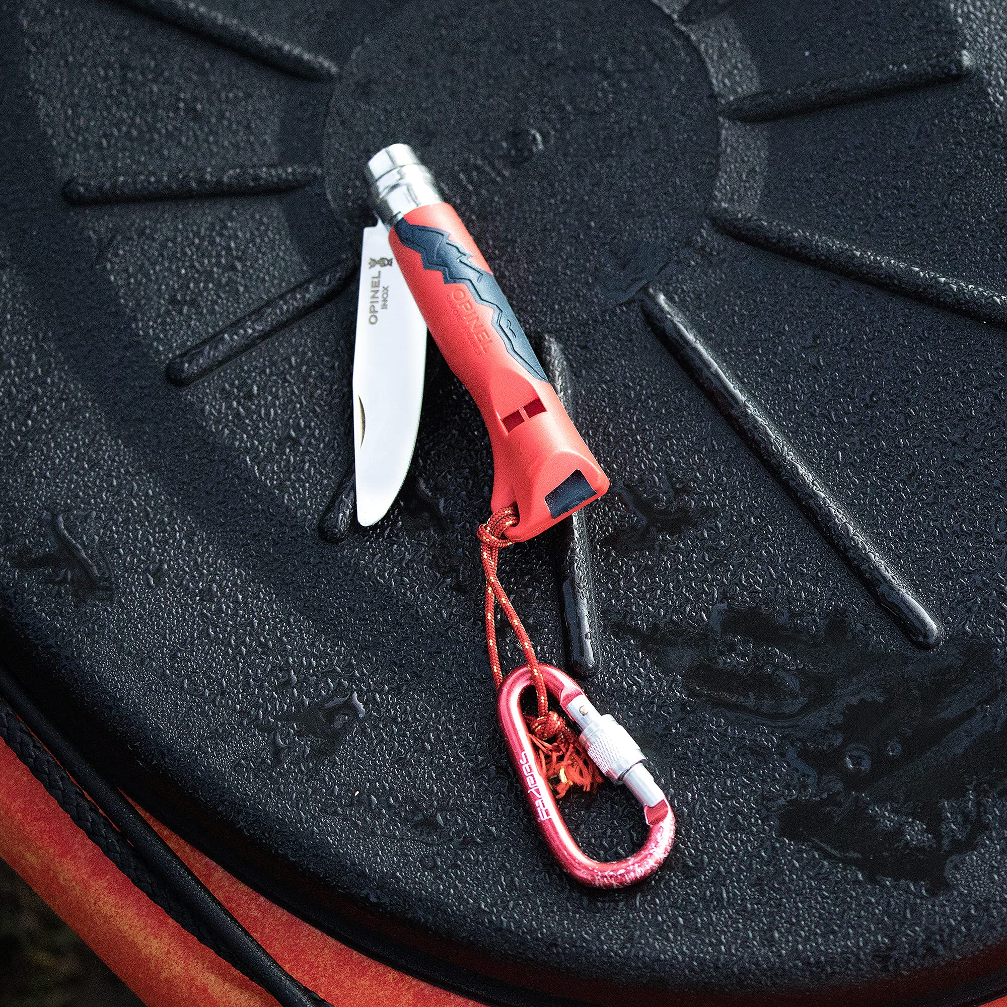 Opinel Outdoor Junior No. 07 Stainless Steel Folding Knife with Safety Rounded Tip, Integrated Whistle, Made in France - Image 3