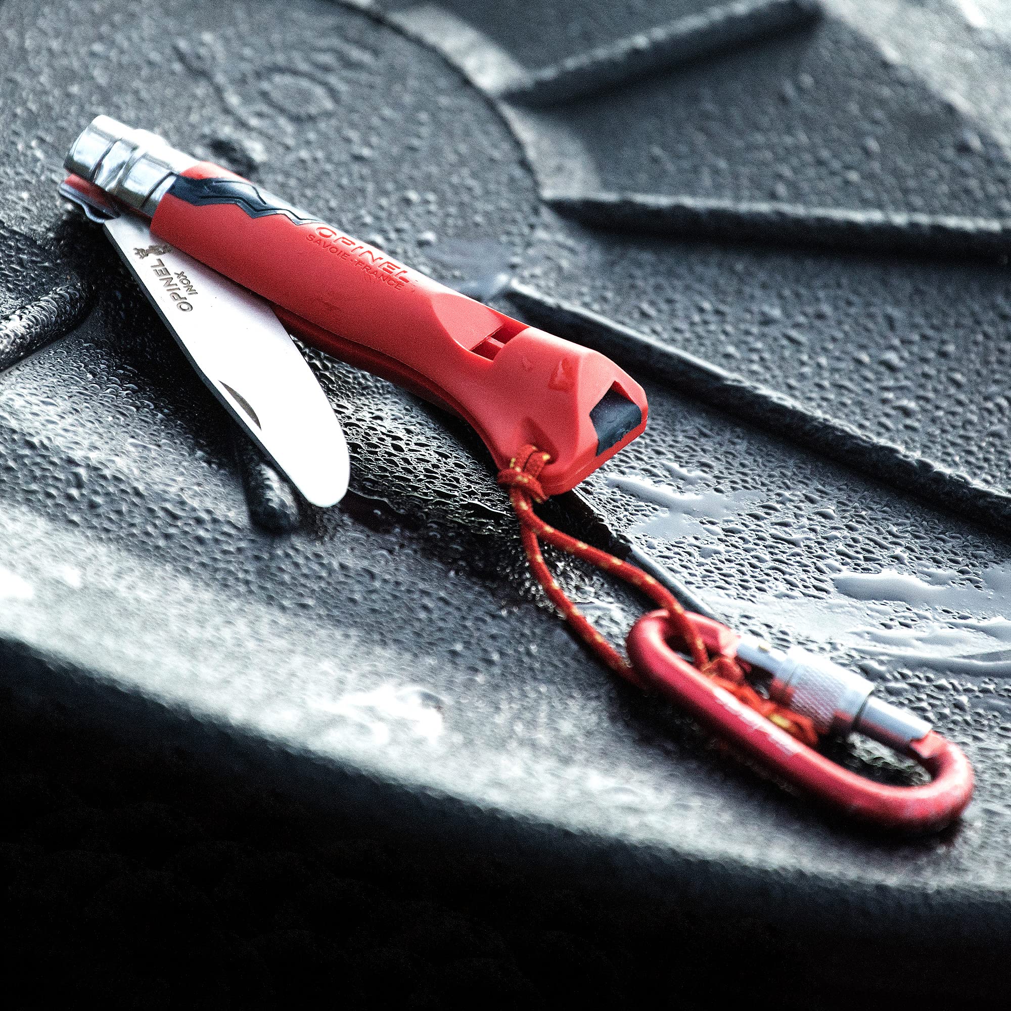 Opinel Outdoor Junior No. 07 Stainless Steel Folding Knife with Safety Rounded Tip, Integrated Whistle, Made in France - Image 4