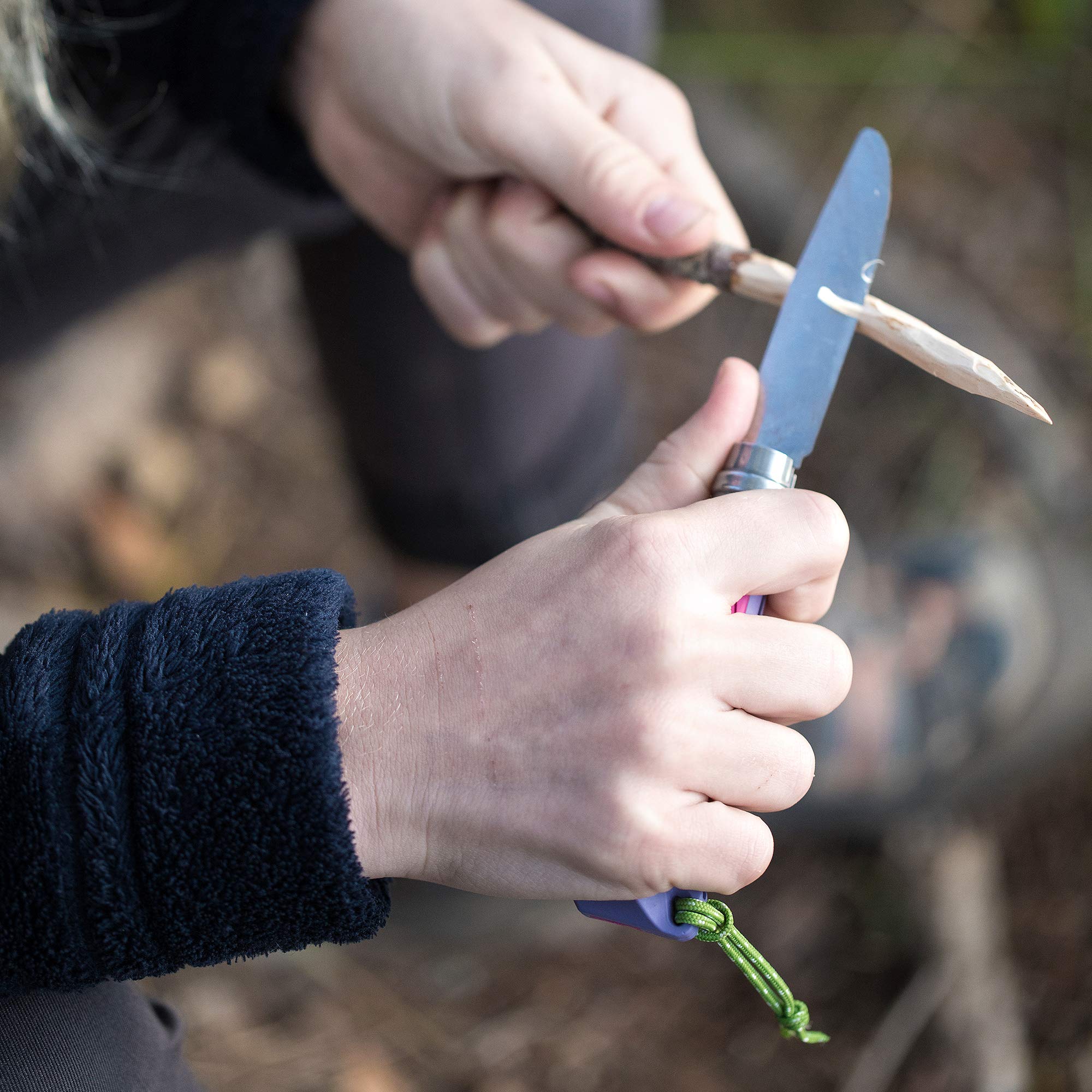 Opinel Outdoor Junior No. 07 Stainless Steel Folding Knife with Safety Rounded Tip, Integrated Whistle, Made in France - Image 5