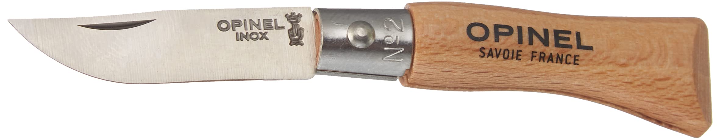 Opinel Stainless Steel Inox Folding Knife, Beechwood Handles, Smaller Sizes No.02 to No.05, Made in France (No.02) - Image 3